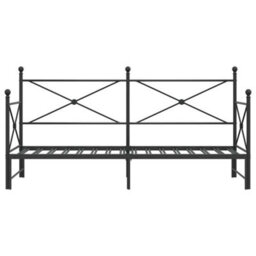 Berkfield Daybed With Trundle Without Mattress Black 75X190 Cm Steel - thumbnail 6