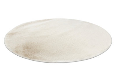 RugsX Carpet Bunny Circle Ivory Imitation Of Rabbit Fur Circle 120 Cm - image 1