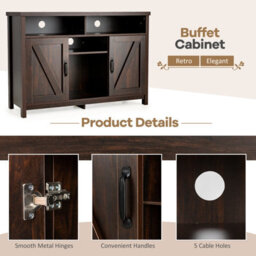 Costway Kitchen Buffet Cabinet Farmhouse Wine Cabinet Server W/ 9-Bottle Wine Rack - thumbnail 5