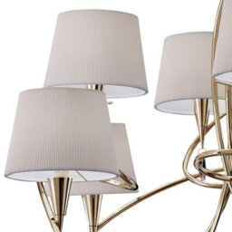Luminosa Lighting Luminosa Mara Pendant 2 Tier 8 Light E14, French Gold With Ivory White Shades - thumbnail 5