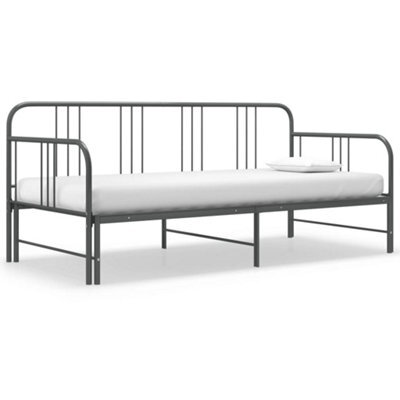 Vidaxl Pull-Out Sofa Bed Frame Without Mattress Grey Metal 90X200 Cm - image 1