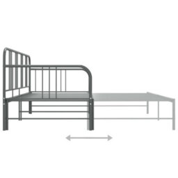 Vidaxl Pull-Out Sofa Bed Frame Without Mattress Grey Metal 90X200 Cm - thumbnail 7