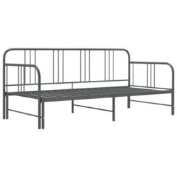 Vidaxl Pull-Out Sofa Bed Frame Without Mattress Grey Metal 90X200 Cm - thumbnail 2