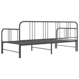 Vidaxl Pull-Out Sofa Bed Frame Without Mattress Grey Metal 90X200 Cm - thumbnail 5