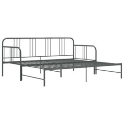 Vidaxl Pull-Out Sofa Bed Frame Without Mattress Grey Metal 90X200 Cm - thumbnail 8