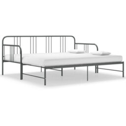 Vidaxl Pull-Out Sofa Bed Frame Without Mattress Grey Metal 90X200 Cm - thumbnail 9