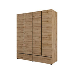Arte Kross 180Cm Hinged Wardrobe In Rustic Oak Wotan - Ample Organisation For Cosy Spaces - thumbnail 1