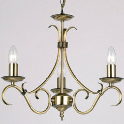 3 Lamp Ceiling & 2X Twin Wall Light Pack Antique Brass Vintage Matching Fittings - thumbnail 3
