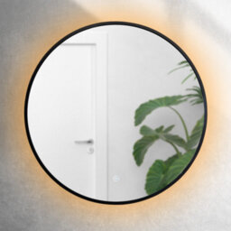 Onyx 600mm Round Black Frame Backlit Mirror With Colour Change - thumbnail 3