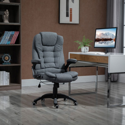 Vinsetto High Back Home Office Chair Swivel Linen Fabric Desk Chair, Dark Grey - image 1