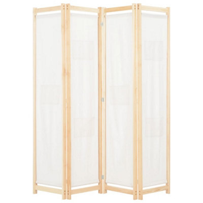 Vidaxl 4-Panel Room Divider Cream 160X170X4 Cm Fabric Room Dividers - image 1