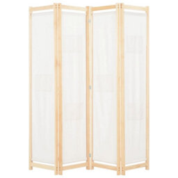 Vidaxl 4-Panel Room Divider Cream 160X170X4 Cm Fabric Room Dividers