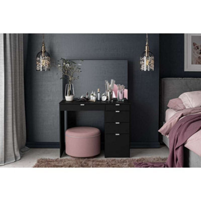Birlea Ava 5 Drawer Dressing Table Black - image 1
