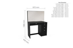 Birlea Ava 5 Drawer Dressing Table Black - thumbnail 9