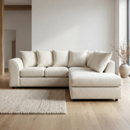 Abakus Direct Harriet Boucle Fabric Right Facing Corner Sofa In Cream