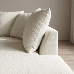 Abakus Direct Harriet Boucle Fabric Right Facing Corner Sofa In Cream - thumbnail 5