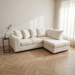 Abakus Direct Harriet Boucle Fabric Right Facing Corner Sofa In Cream - thumbnail 9