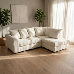 Abakus Direct Harriet Boucle Fabric Right Facing Corner Sofa In Cream - thumbnail 8