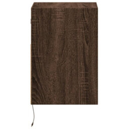 Berkfield Wall-Mounted Bedside Cabinet With Led Lights Brown Oak - thumbnail 7