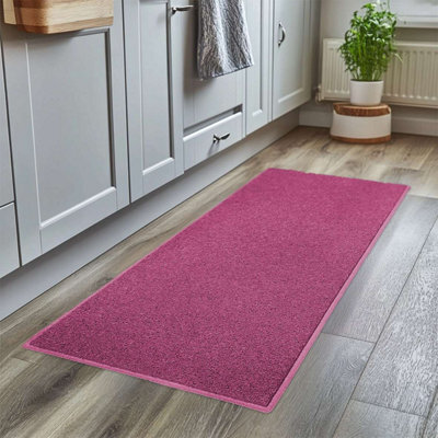Nicoman Pvc Spaghetti Coil Hallway Kitchen Entrance Non-Slip Runner Rug 150Cm X 60Cm - Pink - image 1