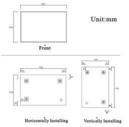 AVER-GROWTH Rectangular Frameless Wall Mirror For Bathroom Bedroom Home Decorative Wall Mounted Vertical/horizontal With Wall Fittings 50X70Cm - thumbnail 6
