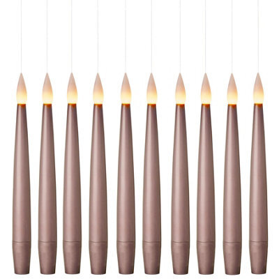 Premier Decorations Premier - 15Cm Rose Gold Floating Candle With On-Off Remote, 10 Piece - image 1
