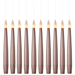 Premier Decorations Premier - 15Cm Rose Gold Floating Candle With On-Off Remote, 10 Piece