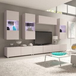 Arte Calabrini Tv Cabinet 150Cm Cashmere - Creative Modern Media Unit With Three Hinged Doors For Stylish Living Rooms - thumbnail 2