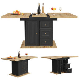 Matteo Extendable Black Mdf Dining Table - 110-140Cm - thumbnail 8