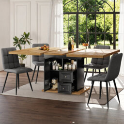 Matteo Extendable Black Mdf Dining Table - 110-140Cm - thumbnail 5