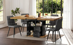 Matteo Extendable Black Mdf Dining Table - 110-140Cm - thumbnail 6