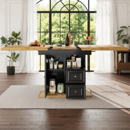 Matteo Extendable Black Mdf Dining Table - 110-140Cm - thumbnail 3