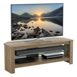 "Avf Calibre Plus 1.15M Tv Stand With Glass Shelf, For Tvs Up To 55"" - Rustic Sawn Oak" - thumbnail 5