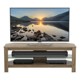 "Avf Calibre Plus 1.15M Tv Stand With Glass Shelf, For Tvs Up To 55"" - Rustic Sawn Oak" - thumbnail 6