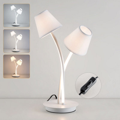 Harper Living Led Table Lamp, Bedside Table Light With 2 Vintage Lampshades, Bedroom Living Room Study Room - image 1