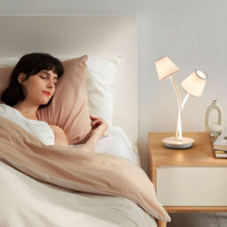 Harper Living Led Table Lamp, Bedside Table Light With 2 Vintage Lampshades, Bedroom Living Room Study Room - thumbnail 3