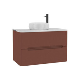 Royal Bathrooms Venice 800mm Terracotta Clay Wall Mounted Bathroom Countertop Vanity Unit 2 Drawer With Milan Basin - thumbnail 7