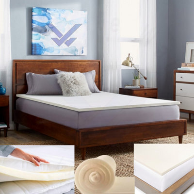 TheWhiteWater Limited Mattress Topper Real Memory Foam (5 Cm Thick) Foam Double - 137Cm X 190Cm - 54 X 74.8 Inches - image 1