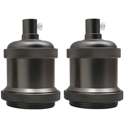 Vintage Industrial E27 Lamp Holder Retro Metal Edison Bulb Socket Ip20, Hard Wired For Diy Pendant Wall Lights - image 1