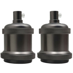 Vintage Industrial E27 Lamp Holder Retro Metal Edison Bulb Socket Ip20, Hard Wired For Diy Pendant Wall Lights - thumbnail 1