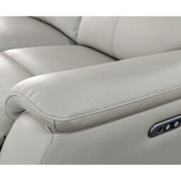 Aspire Kingsmere 2 Seater Power Recliner Sofa In Real Leather, Pewter - thumbnail 5