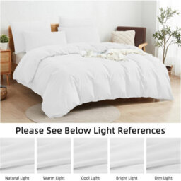 Aspire Homeware Plain Duvet Cover Set Soft Microfibre, White, King (L)220Cm X (W)230Cm - thumbnail 6