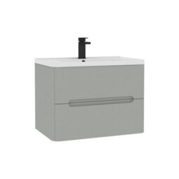 Royal Bathrooms Venice 700mm Dove Grey Wall Hung Bathroom Vanity Unit 2 Drawer With Ceramic Basin - 1 Tap Hole Basin - thumbnail 8