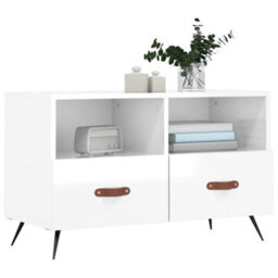 Berkfield Tv Cabinet High Gloss White 80X36X50 Cm Engineered Wood - thumbnail 3