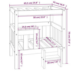 Walplus Dog Bed White 65.5X43X70 Cm Solid Wood Pine - thumbnail 8