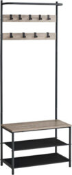 Songmics Vasagle Coat Rack With Shoe Storage, Hall Tree, Coat Stand For Hallway With Bench, 9 Movable Hooks, Top Bar, Greige And Black - thumbnail 6