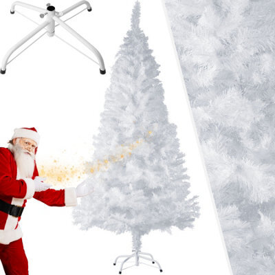 Tectake Christmas Tree - Artificial In White With Metal Stand - 180 Cm - White - image 1