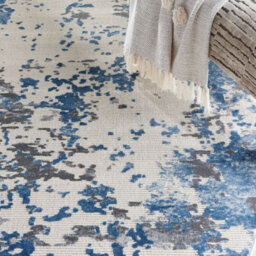 Grey Blue Abstract Modern Luxurious Easy To Clean Rug For Living Room, Bedroom And Dining Room-160Cm X 221Cm - thumbnail 4