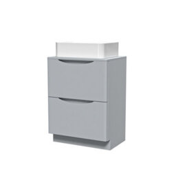 Nes Home 600mm Matte Grey Freestanding Vanity Unit With Square Bowl Basin - thumbnail 5