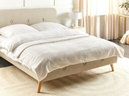Beliani Bedspread Surmi Faux Fur 150 X 200 Cm Off-White - thumbnail 2